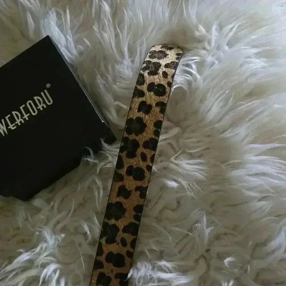 Woman Removable Buckle Leopard Print Belt - Picture 9 of 11